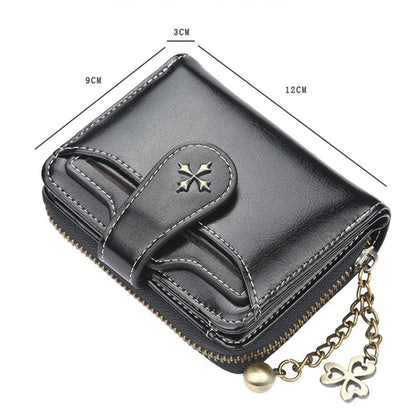 Women Wallets and Purses PU Leather Money Bag Female Short Hasp Purse Small Coin Card Holders Blue Red Clutch New Women Wallet - Smarsty