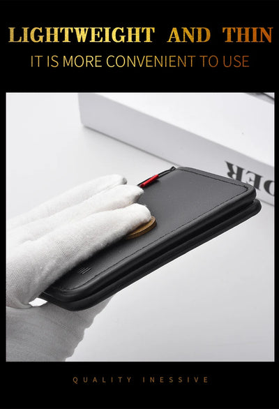 1Pc New Ultra-thin Mini Soft PU Leather Credit Card Wallet Holder Short Vertical High Quality Men's Wallet - Smarsty