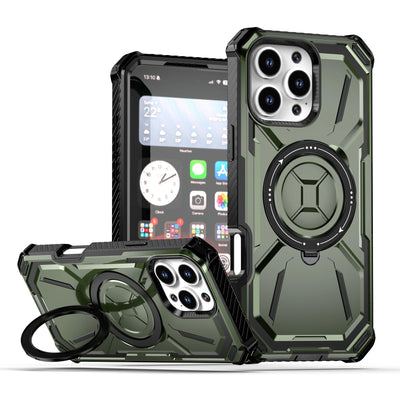 Case for iPhone 16 Pro Max 15 Plus 14 Pro 13 12 Magnetic MagSafe Heavy Duty Shock Absorption Body Protective Rotatable Kickstan