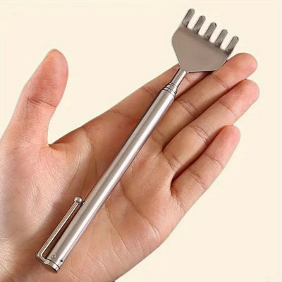 silvery Telescopic Back Scratcher,  Portable Extendable Stainless Steel  Scratchers for Men Women ，Mothers Gifts，Gifts For Men，G - Smarsty