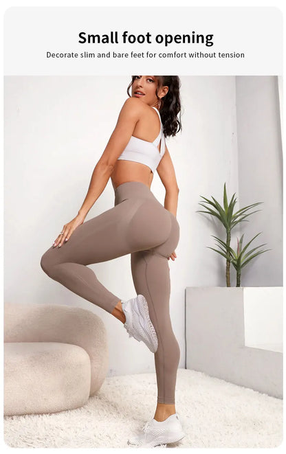 Women Seamless Hip Lifting Women Seamless Sports Leggings High Waist Fitness Leggings Push Up Yoga Leggings Gym Clothing Sports - Smarsty