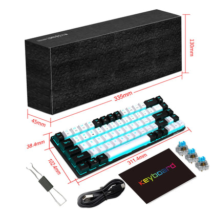 68 Keys Mechanical Keyboard With Ergonomic RGB Backlight