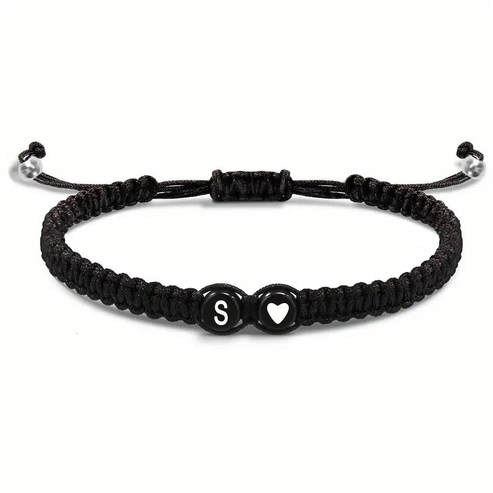 Handmade Adjustable Heart Bracelets A-Z Initials for Friendship - Smarsty
