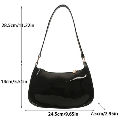 Vintage Patent Leather Shoulder Bag For Women Designer - Smarsty
