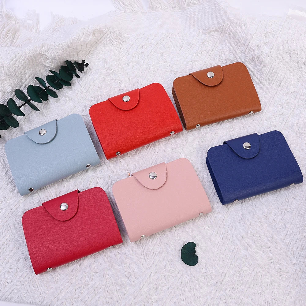 24 Bits Credit Card Holder Business Bank Card Pocket PU Large Capacity Card Cash Storage Clip Organizer Case ID Holder Pouch