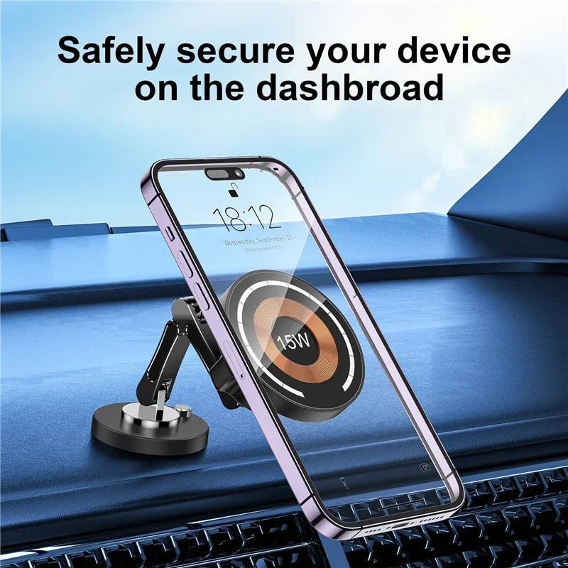 Magnetic Car Wireless Charger Mount With Fast 15W Charging - Smarsty