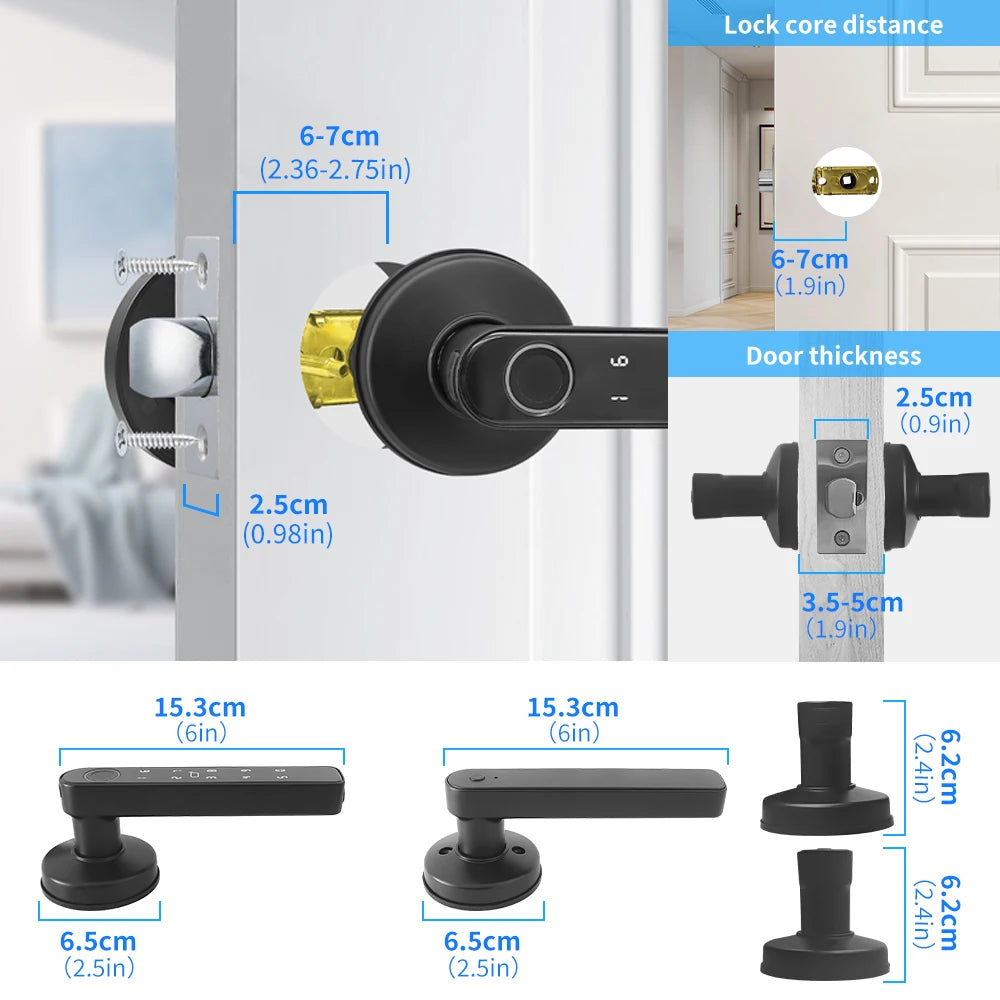 Tuya 5-in-1 Smart Door Lock with Fingerprint Access - Smarsty