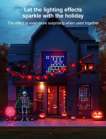 LED Decoration RGB curtain Smart Lights App Controlled String Fairy Lights DIY Pattern and Text Programmable Music Sync Reote