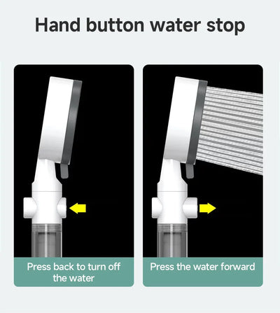 High Quality 8 Mode Shower Head Water Filter Adjustable High Pressure Shower Portable One-Key Stop Shower Bathroom Accessories - Smarsty