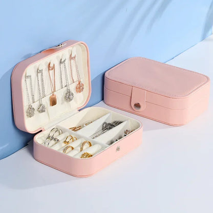 Luxury PU Leather Jewelry Box with Secure Lock - Smarsty