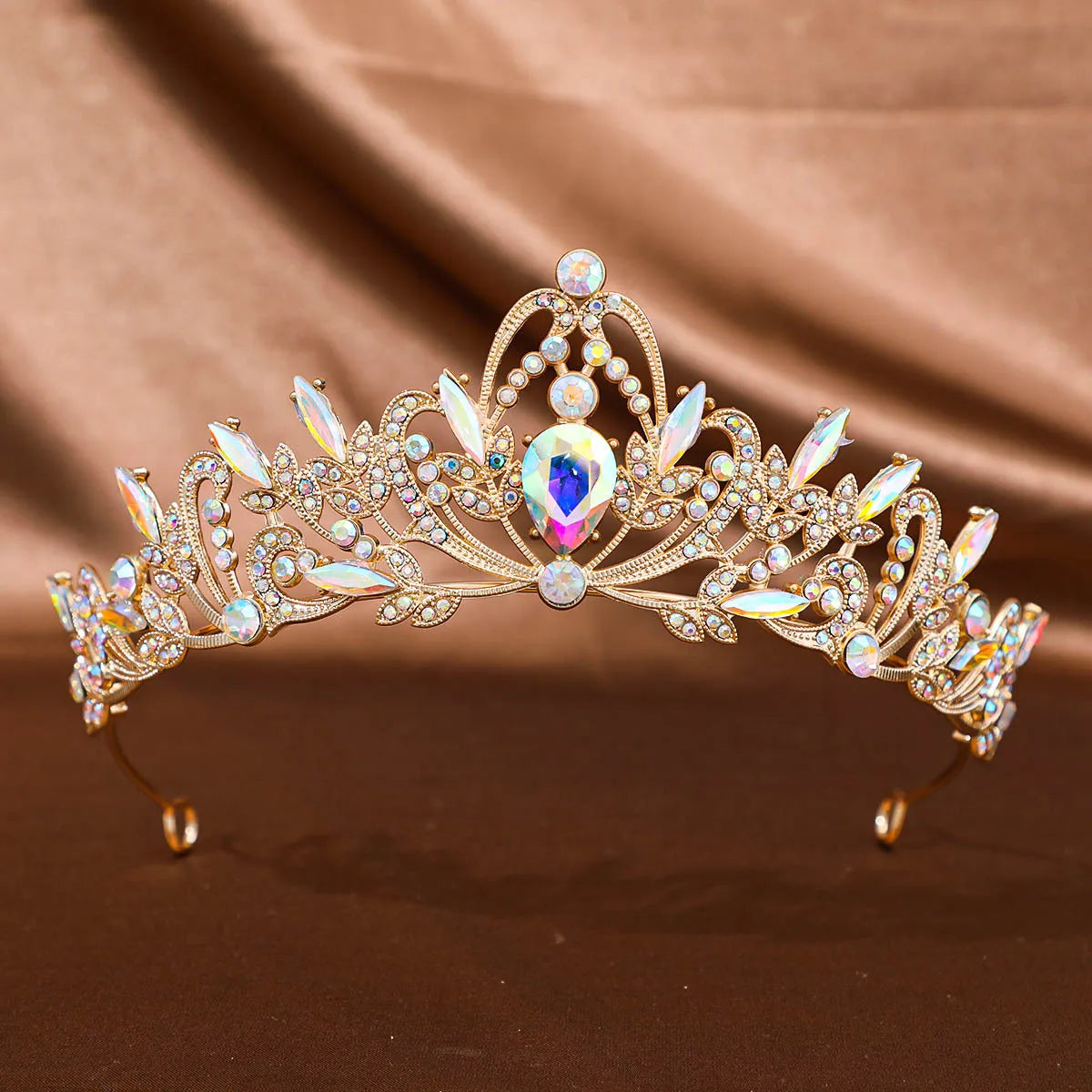 Baroque Crystal Tiara for Women Elegant Bridal Accessory - Smarsty
