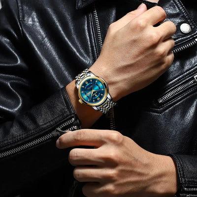 POEDAGAR Luxury Waterproof Men's Watch with Luminous Dial - Smarsty
