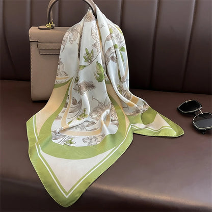 Luxury Silk Skinny Scarf with Cat Print for Women - Smarsty