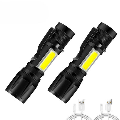 Rechargeable LED Flashlight Zoomable Torch with LCD Display 3 Modes Waterproof High Power Hand Light Outdoor Wilderness Camping - Smarsty
