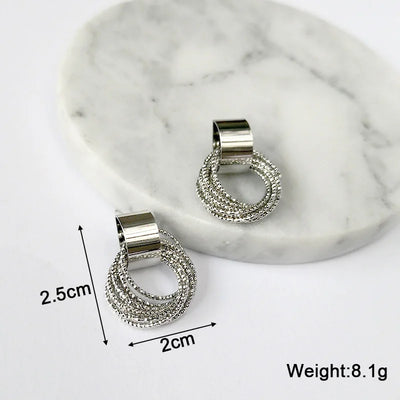 Gold Metal Drop Earrings with Irregular Heart Design for Women - Smarsty
