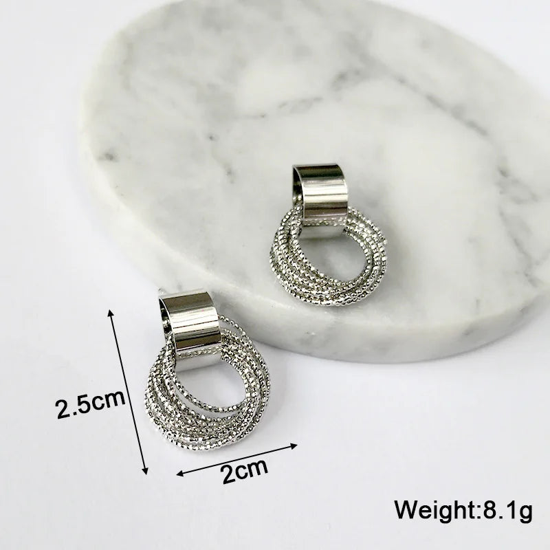 Gold Metal Drop Earrings with Irregular Heart Design for Women - Smarsty