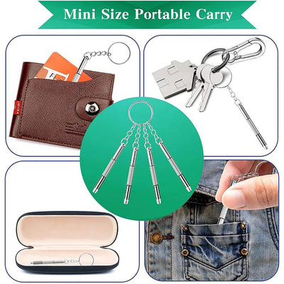 1/2/10pcs Mini 3 in1 Screwdriver Eyeglass Optical Eye Glasses Portable Spectacles Watch Repair Kit Practical Household Hand Tool - Smarsty