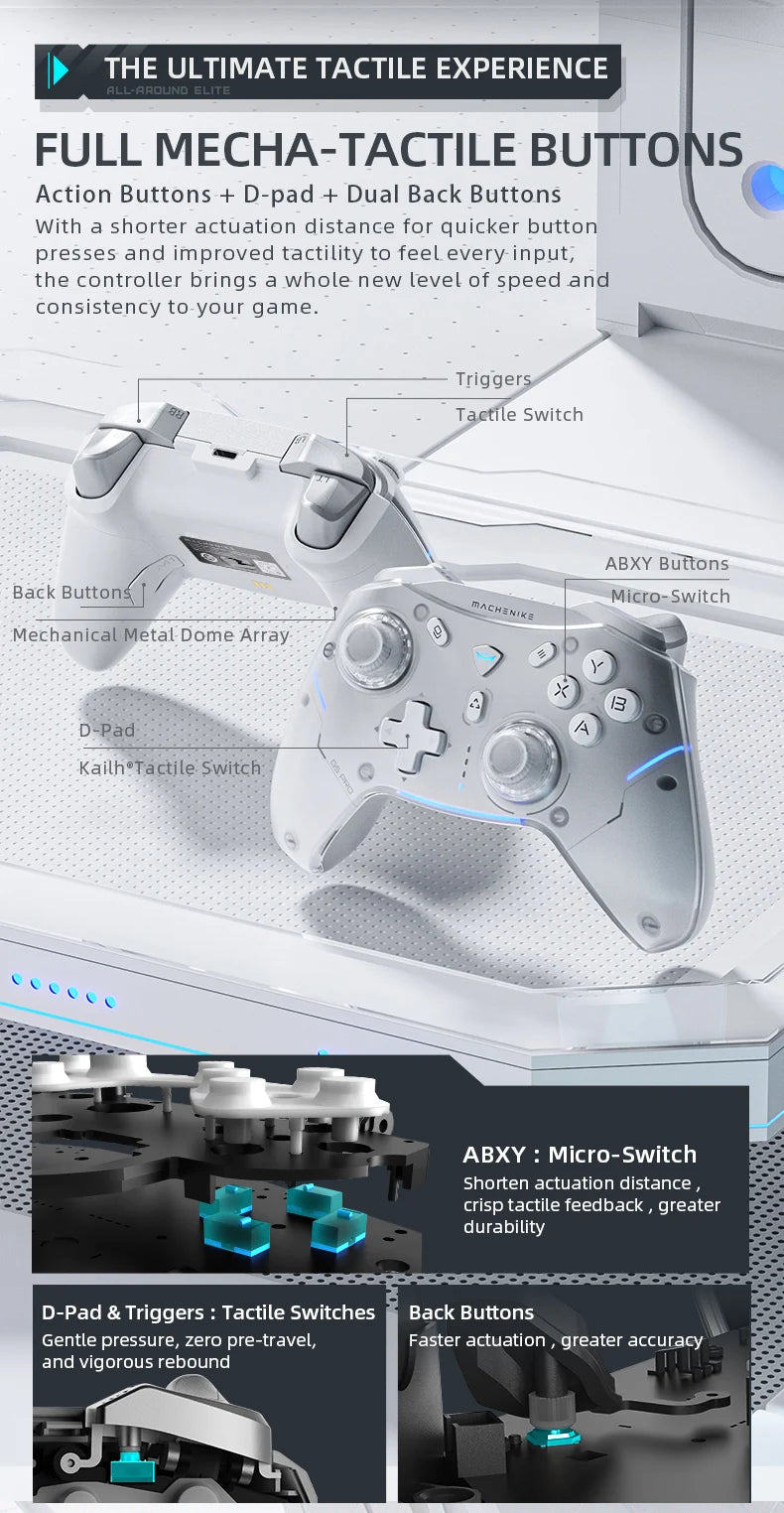 Wireless Gaming Controller with Hall Trigger for Switch and PC - Smarsty