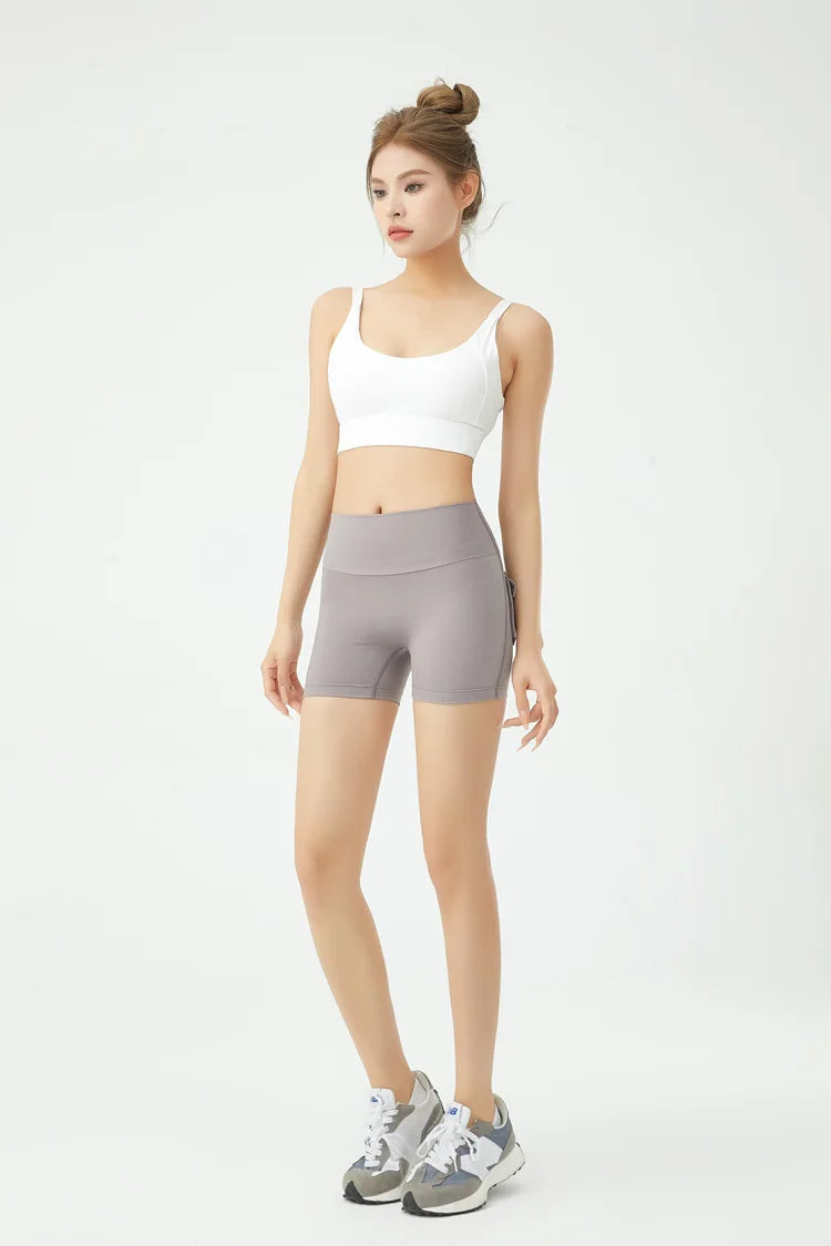 Peach Butt Fitness Shorts Women's Exercise Three-Quarter Pants Cargo Air Dry Pocket Yoga  Tight  Lift Summer - Smarsty