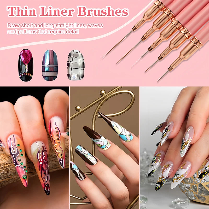 Professional Nail Art Liner Brush Set for Precision Painting - Smarsty
