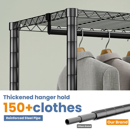 Clothes Rack Storage Organizer Wardrobe Hanging Clothes Freestanding Portable Heavy Duty 960 lb for Cloakroom Bedroom Entrances