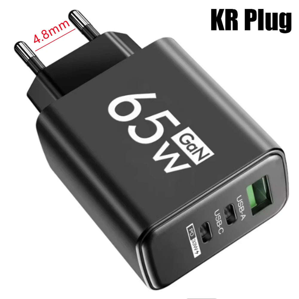Three Port USB C PD Charger Fast Charge Wall Adapter - Smarsty