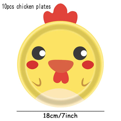 Farm Animals Party Paper Plates for Kids Birthday - Smarsty
