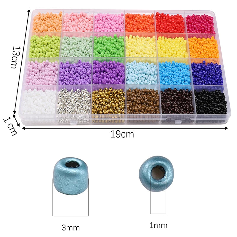 About 5200Pcs24 Grid Rice Bead Box Handmade DIY Jewelry Bracelet Earrings Kandi Jewelry Accessories Materials - Smarsty