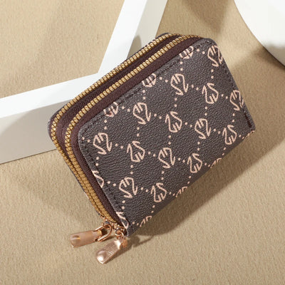 Chic Vintage Zippered Card Holder Wallet for Women - Secure Multi-Card Slots, Fashionable Faux Leather with Coin PurseLuxurious - Smarsty