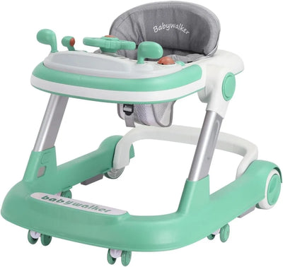 2 in 1 Baby Walker, Toddler Baby Push Walker with Removable Feeding Tray and Music Tray(Without Battery), Foldable Walker - Smarsty