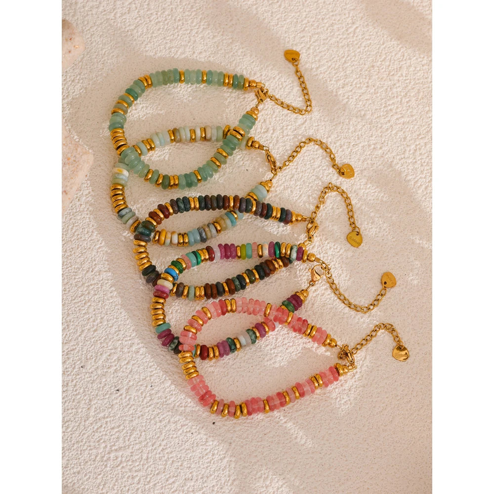 Colorful Natural Stone Beads Waterproof Bracelet for Women - Smarsty