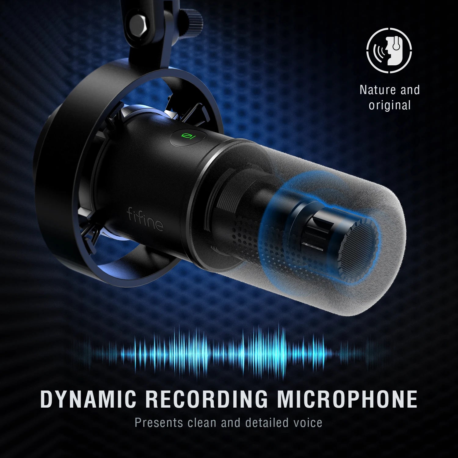 FIFINE USB XLR Microphone with Gain Control and Mute - Smarsty