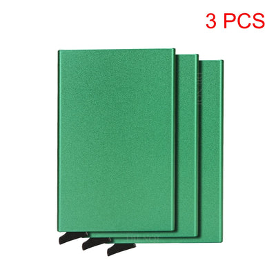 Rfid Credit Card Holder Metal Thin Slim Smart Wallet Men Women Wallets Pop Up Minimalist Small Black Purse Mini Walets for Men - Smarsty