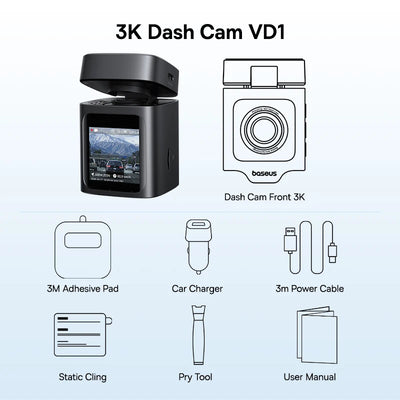 Front And Rear Dash Cam With GPS Galileo 24H Parking - Smarsty