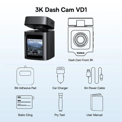 Front And Rear Dash Cam With GPS Galileo 24H Parking - Smarsty