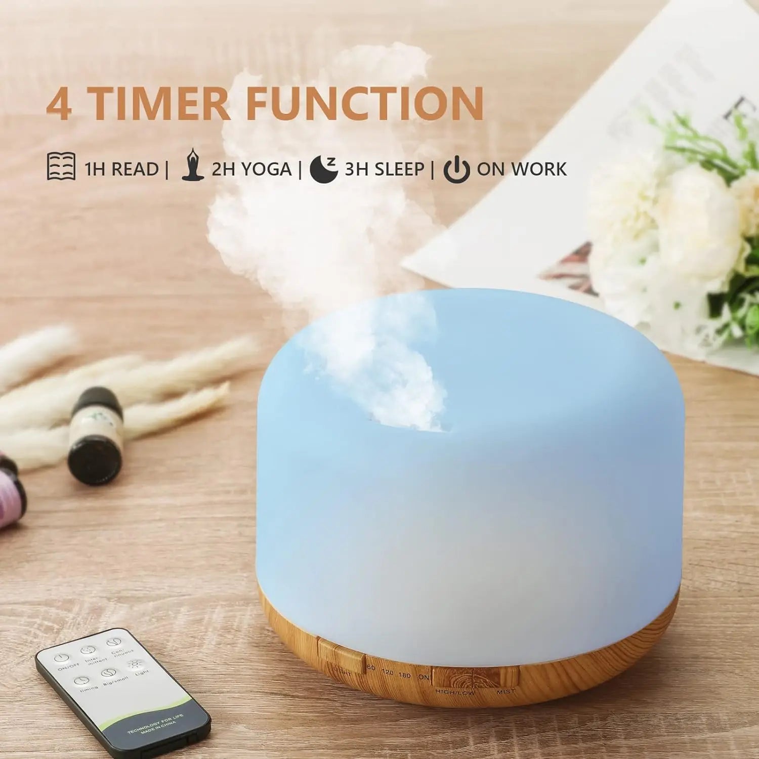 USB Aroma Diffuser with Remote Control and Colorful Lights - Smarsty