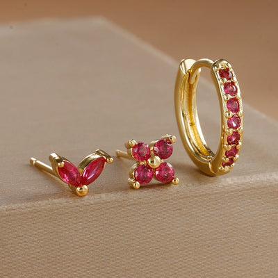 Gold Color Stainless Steel Hoop Earrings Set for Women - Smarsty