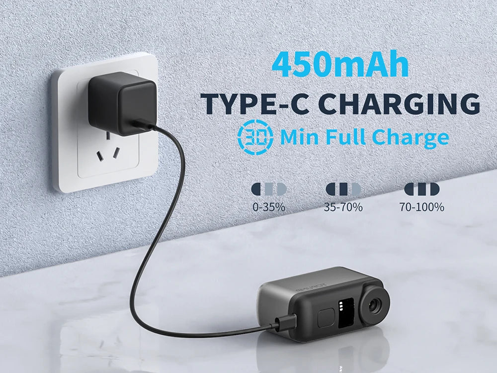 TOPUMP TB2 PRO Mini Portable Electric Pump for Bike Cordless Tire Inflator 120PSI Max 450mAh Battery with Screen Fast Charging - Smarsty