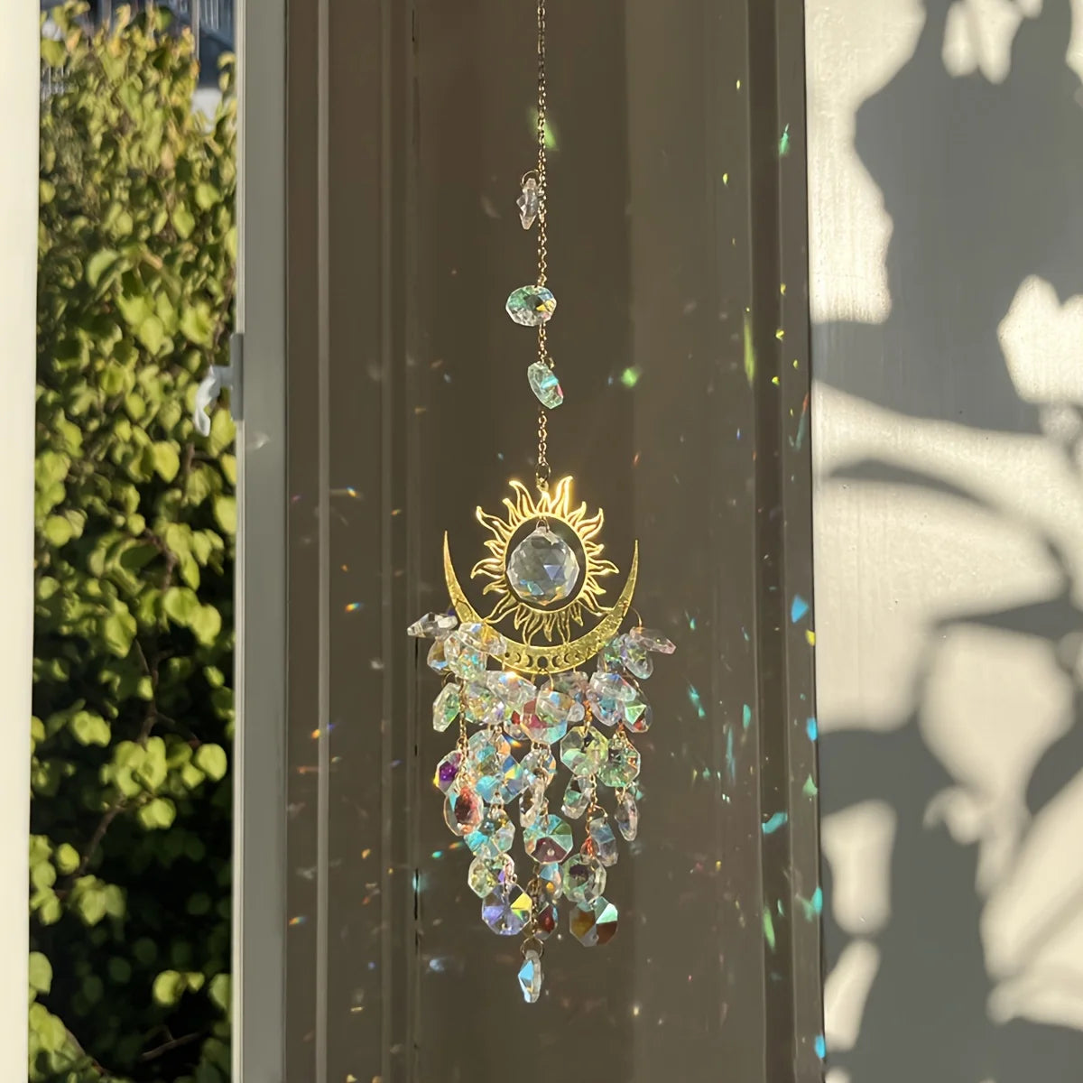 Crystal Sun Catcher Garden Set with Flame Moon Design - Smarsty