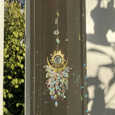 Crystal Sun Catcher Garden Set with Flame Moon Design - Smarsty