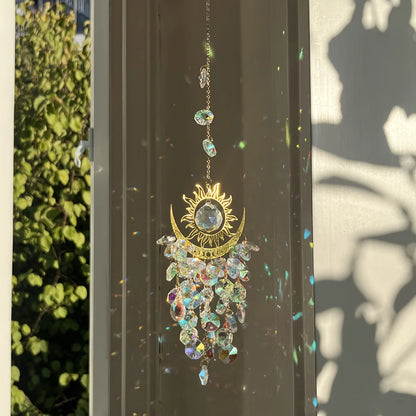 Crystal Sun Catcher Garden Set with Flame Moon Design - Smarsty