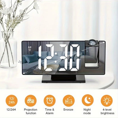 Intelligent Projection Alarm Clock with Large Screen - Smarsty