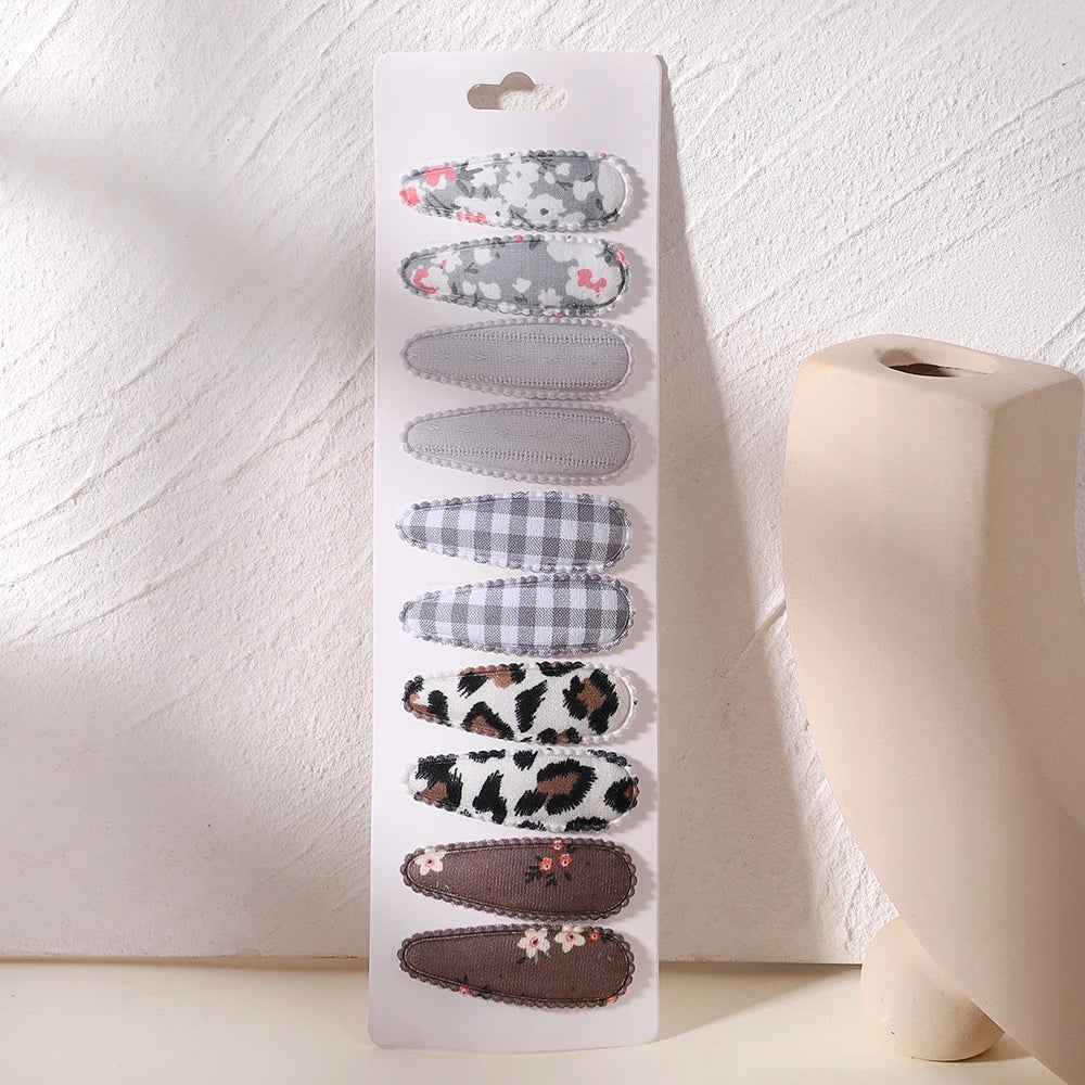 10 Pcs Cotton Alloy Hair Clips for Kids - Smarsty