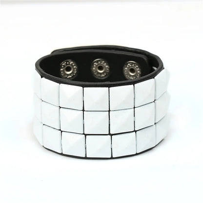 Unisex PU Leather Punk Bracelet With Spikes And Skull - Smarsty