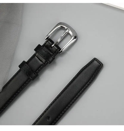 Women PU Leather Thin Belt Soft Comfortable Casual Waistband - Smarsty