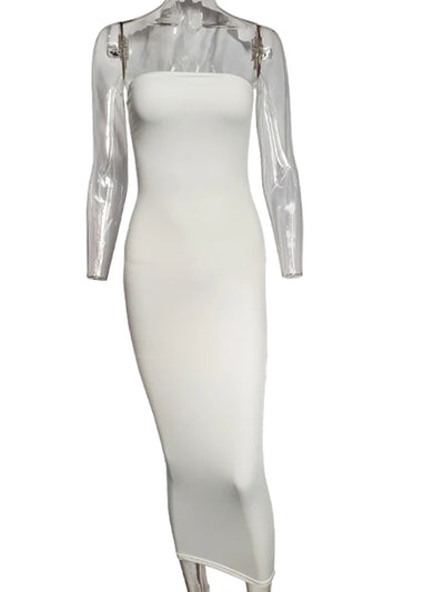 summer women's sexy sleeveless chest wrapped Long Beach Dress - Smarsty