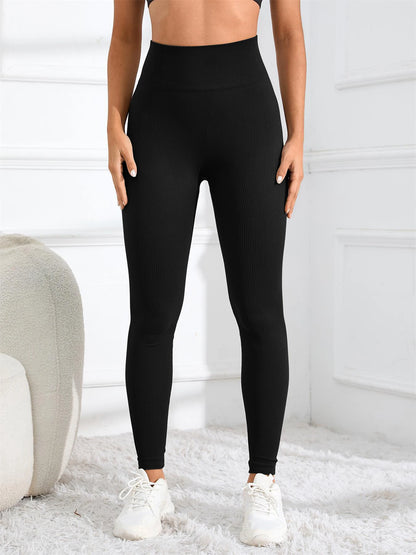High Waisted Seamless Yoga Leggings, Ribbed Sportswear Tights, Fitness Apparel for Women, Gym and Casual Wear For Fall & Winter - Smarsty