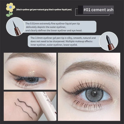Double Head Eyeliner Pen with Fine Tip Waterproof - Smarsty