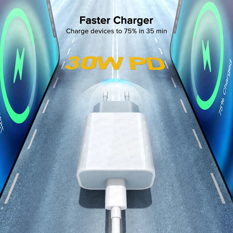 30W USB C Fast Charger For iPhone Pro Series Cable - Smarsty