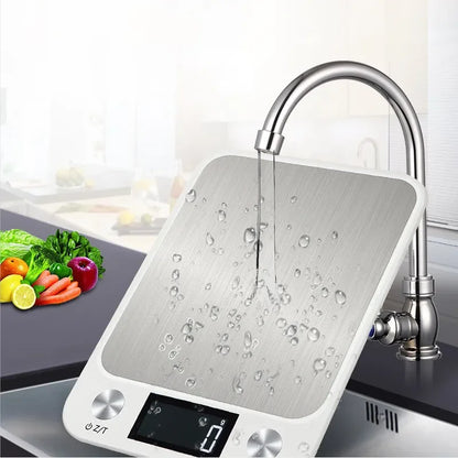 Digital Kitchen Scale 15Kg Stainless Steel Design - Smarsty